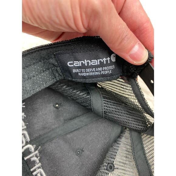 Carhartt Black Adjustable Mesh Snap Back Baseball Trucker Hat - Picture 4 of 5